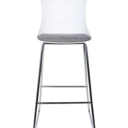 HIGHMOON Palm High Stool Chair | Fabric Seat with Chrome Base for High Tables