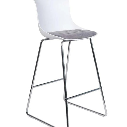 HIGHMOON Palm High Stool Chair | Fabric Seat with Chrome Base for High Tables
