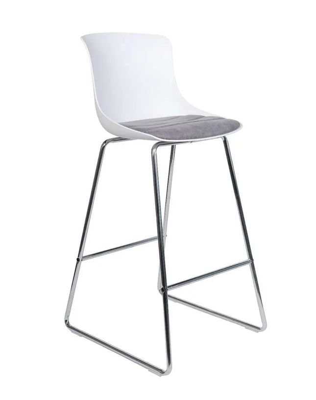 HIGHMOON Palm High Stool Chair | Fabric Seat with Chrome Base for High Tables