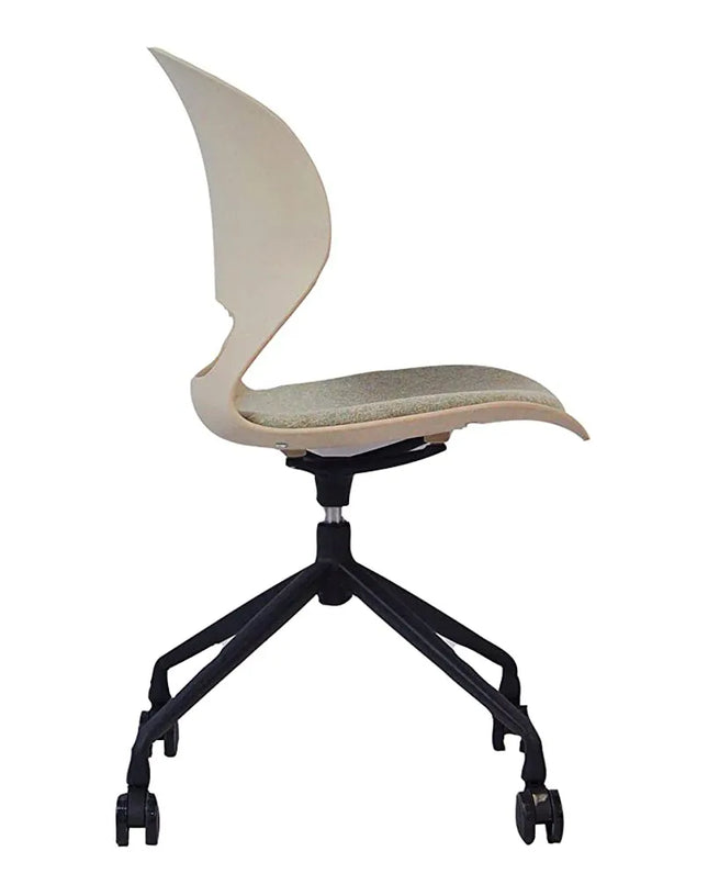 HIGHMOON Con Dining Chair | Ergonomic Swivel Chair with Fabric Cushion and Poly Shell