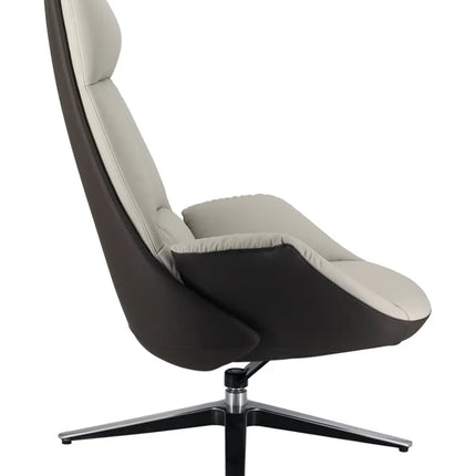 HIGHMOON Liem Leisure Chair | High‑Back Synthetic Leather Swivel Chair