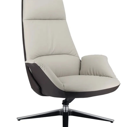 HIGHMOON Liem Leisure Chair | High‑Back Synthetic Leather Swivel Chair