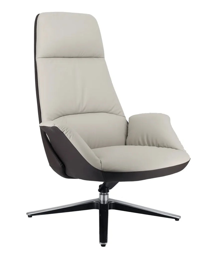 HIGHMOON Liem Leisure Chair | High‑Back Synthetic Leather Swivel Chair