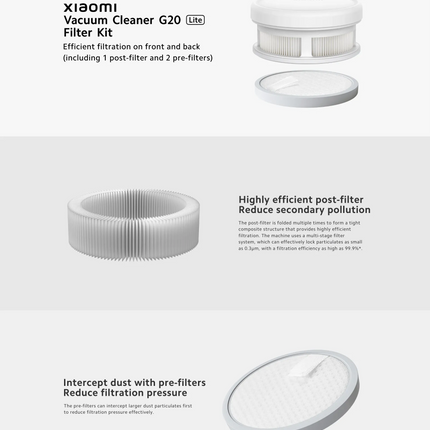 طقم فلتر شاومي لمكنسة شاومي G20 Lite