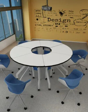 طاولة HIGHMOON JIN 14 التدريبية القابلة للطي | تصميم موديولار بعجلات متحركة