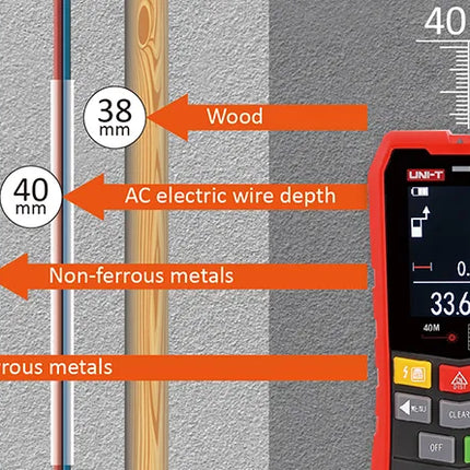 UNI-T Wall Scanner + 40M Laser Distance , UT387LM
