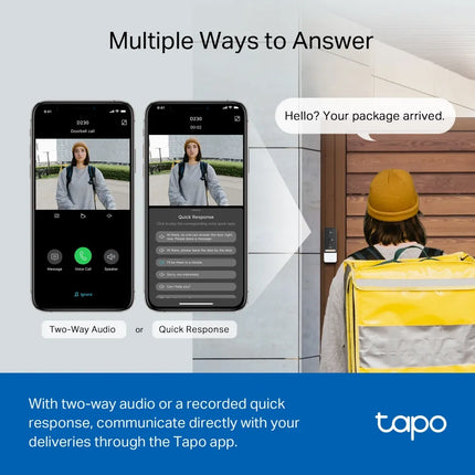 TP-Link Tapo Smart 2K QHD Wire-Free Video Doorbell , D230S1