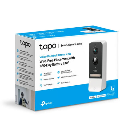 TP-Link Tapo Smart 2K QHD Wire-Free Video Doorbell , D230S1