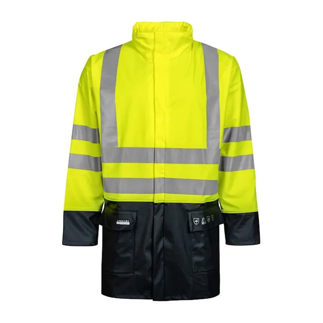 High-Visibility Antiflame Rain Jacket FR-LR3055 with Reflective Tape