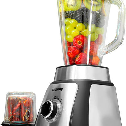 Geepas 2-In-1 Blender with Glass Jar