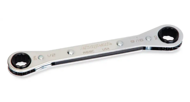 Snap-on 5/16–11/32" 12-Point SAE 0° Offset Ratcheting Box Wrench | R1011C