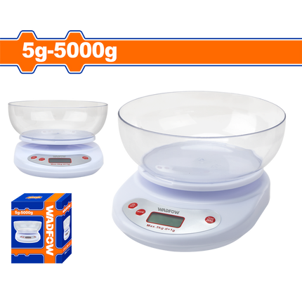 ميزان مطبخ الكتروني 5 كغم + وعاء | WKE5507