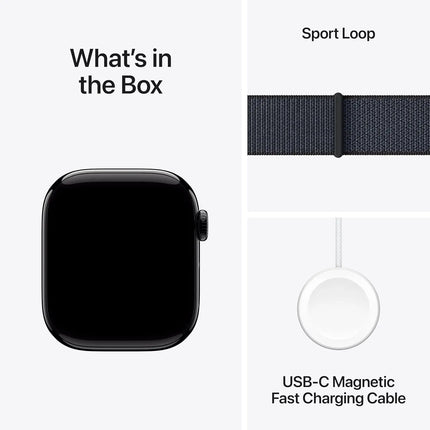 Apple Watch Series 10 GPS 42mm Jet Black Aluminium Case | Ink Sport Loop