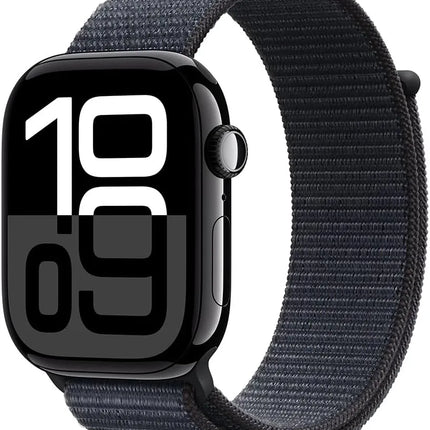Apple Watch Series 10 GPS 42mm Jet Black Aluminium Case | Ink Sport Loop