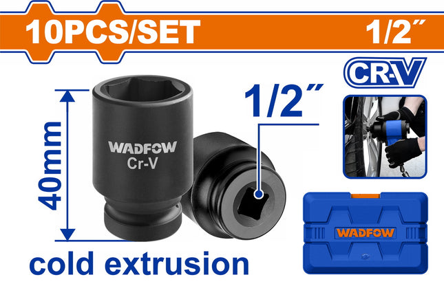 Wadfow WMS1D01 1/2" Impact Socket Set