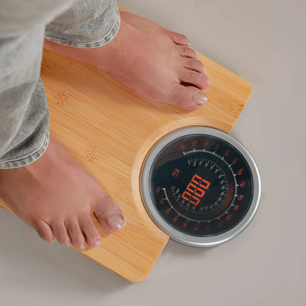 Geepas Personal Scale 180kg Bamboo Platform | GBS46529