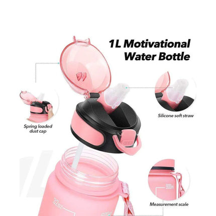 Noifys Motivational Water Bottle 900ml , Sid-ee