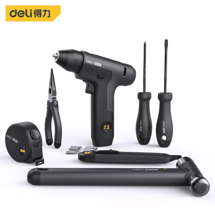 Deli HT0208 7.2V Electric Drill Set | Versatile Home DIY Toolkit , HT0208