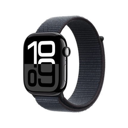 Apple Watch Series 10 GPS 46mm Jet Black Aluminium Case | Ink Sport Loop
