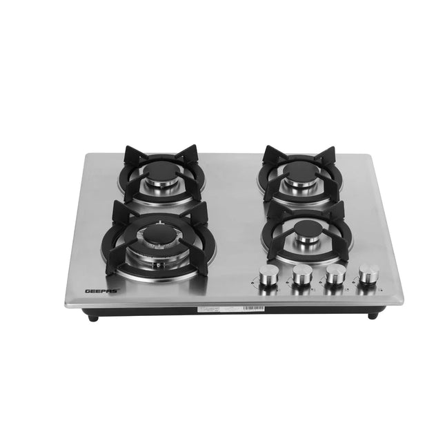 Geepas 4-Burner Built-In Gas Hob Stainless Steel | GGC31026