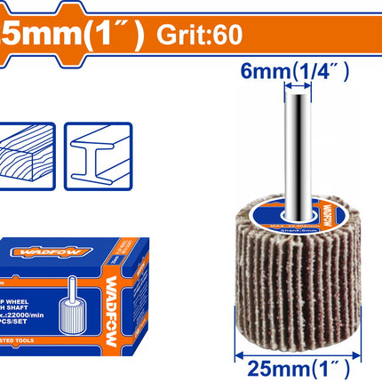 WADFOW Flap Wheel with Shaft 25mm