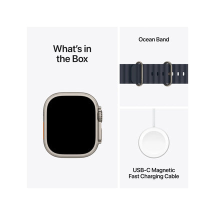 Apple Watch Ultra 2 GPS + Cellular 49 mm Natural Titanium Case | Navy Ocean Band