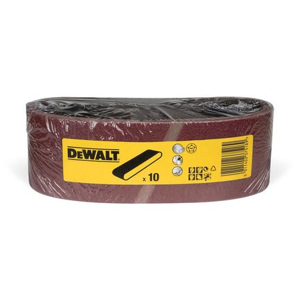 DeWalt DT3303-QZ Sanding Belt 75mm x 533mm | 80G Multi-Purpose | Pack of 10