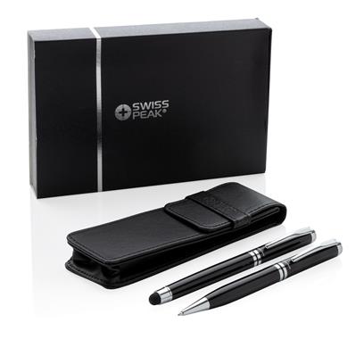 WISW 705Toolmart GiftsDUSCO SET - Swiss Peak Executive Pen Set - Black/Silver