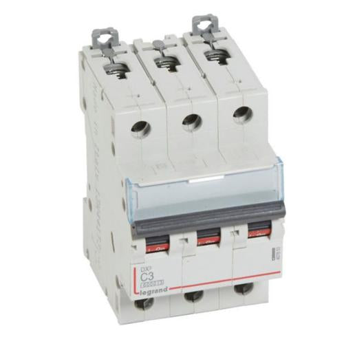 407853Legrandقاطع دائرة Legrand DX3 ثلاثي الأقطاب 3A منحنى C