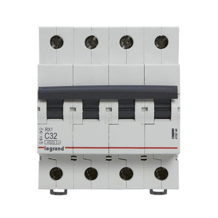 419744Legrandقاطع دائرة Legrand RX3 MCB رباعي الأقطاب 32A منحنى C