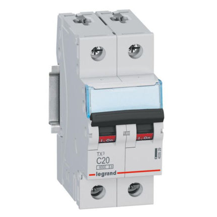 403529Legrandقاطع دائرة Legrand TX3 ثنائي القطب 20A منحنى C