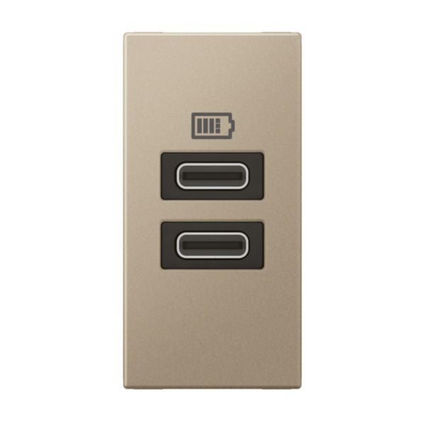 571694Legrandوحدة مقبس Arteor USB بمنفذين C+C 3A 15W لون شمبانيا