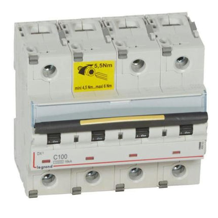 409363Legrandقاطع دورة Legrand DX3 رباعي الأقطاب 100A منحنى C