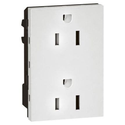 572134Legrandمنفذ أرتيور أمريكي 15A 127V 2x2P+E 3 وحدات أبيض