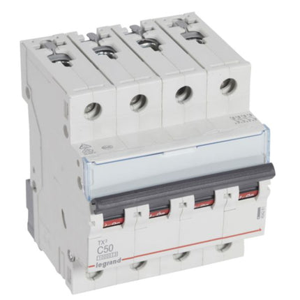 404261Legrandقاطع دائرة Legrand TX3 رباعي الأقطاب 50A بسعة 10kA