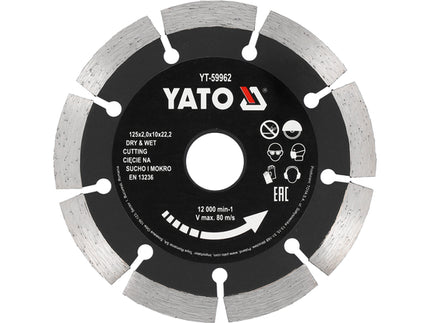 YT-59962Yatoشفرة الماس المقسمة من ياتو للخرسانة 125 ملم YT-59962
