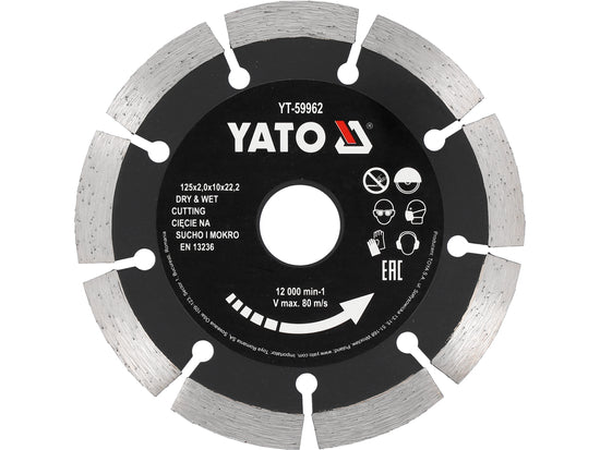 YT-59962Yatoشفرة الماس المقسمة من ياتو للخرسانة 125 ملم YT-59962