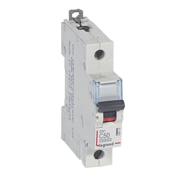 409119Legrandقاطع دائرة Legrand DX3 أحادي القطب 50A منحنى C بسعة 10kA