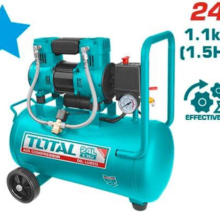 TCS1110242Total Toolsضاغط هواء توتال 24 لتر 1.5 حصان بدون زيت