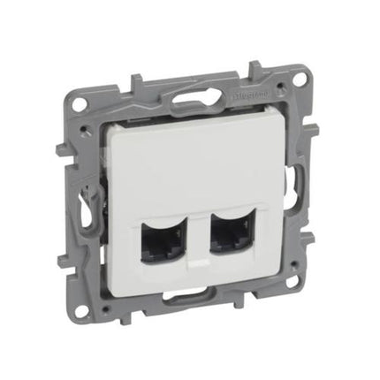 764578Legrandلوغراند نيلوي 2xRJ45 Cat.6 FTP مقبس أبيض