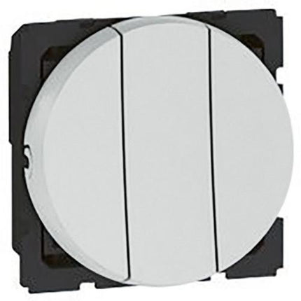 573146Legrandمفتاح أرتيور أحادي الاتجاه 20AX 250V ثلاثي الوحدات دائري ألمنيوم ناعم