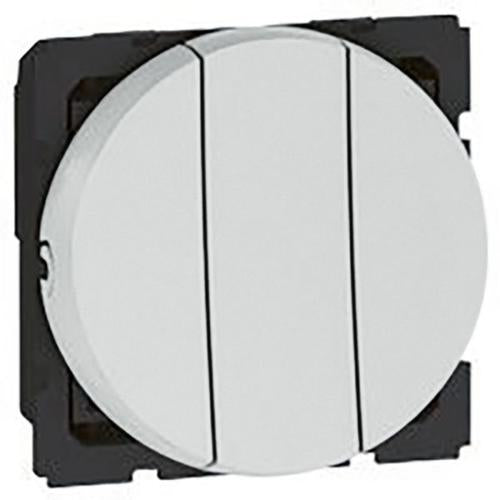 573146Legrandمفتاح أرتيور أحادي الاتجاه 20AX 250V ثلاثي الوحدات دائري ألمنيوم ناعم