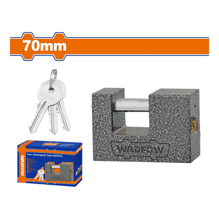 WPD7570Wadfow قفل حديدي مستطيل 70 مم مع 3 مفاتيح