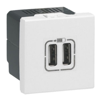 077594Legrandمقبس USB مزدوج من Legrand Mosaic 5V 1500mA وحدتان أبيض