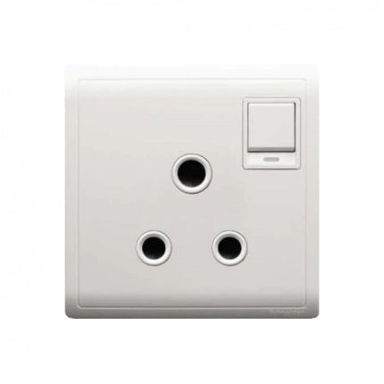 Schneider Electric,E8215-15N,15A 250V 1 Gang 3 Round Pin Switched Socket