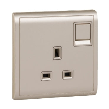 Schneider Electric,E8215_WG_G1,13A 250V 1 Gang Switched Socket, Wine Gold