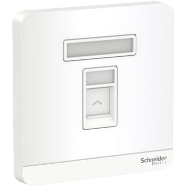 Schneider Electric,E8331RJS4_WE,1G TEL SOCKET SHUTTERED WALLPLATE WE