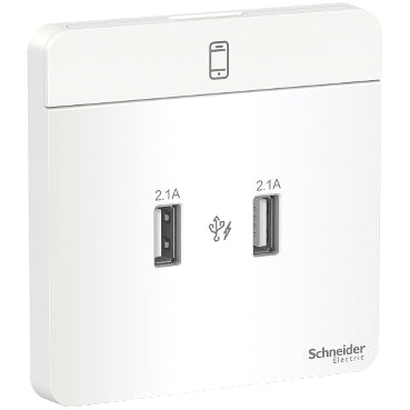 Schneider Electric,E8332USB_WE,AvatarOn, USB charger, 2 type A, 2.1 A, White