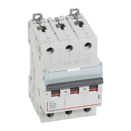 408091Legrandقاطع دائرة Legrand DX3 ثلاثي الأقطاب 25A منحنى D