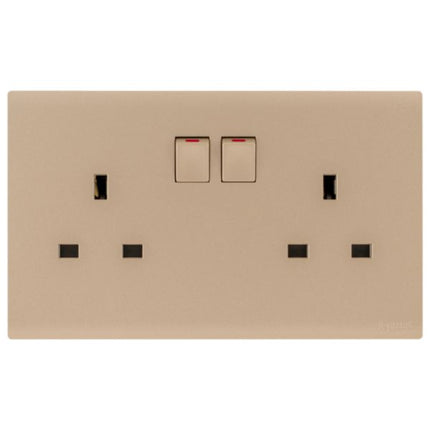 MEC32037RGLegrandمقبس تبديل Obria ثنائي المجموعة BS 13A مع مؤشر LED لون الذهب الوردي
